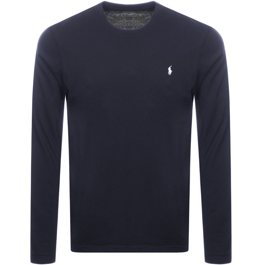 Alternative Image for ProductRalph Lauren Long Sleeved Crew Neck T Shirt Navy1